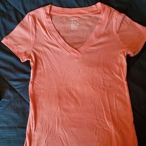 GAP V-Neck T-Shirt Bright Pink XS